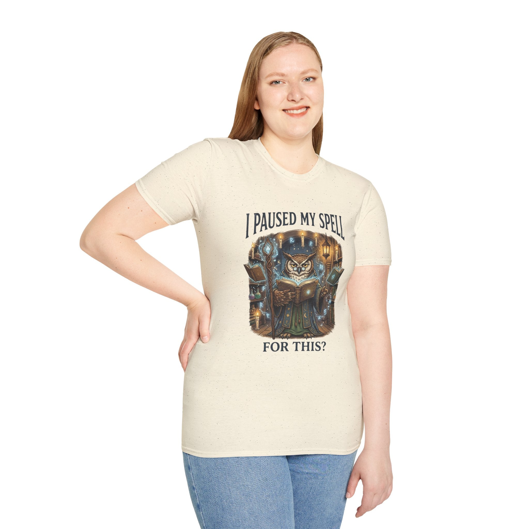 "I Paused My Spell" Owl Mage Graphic Tee