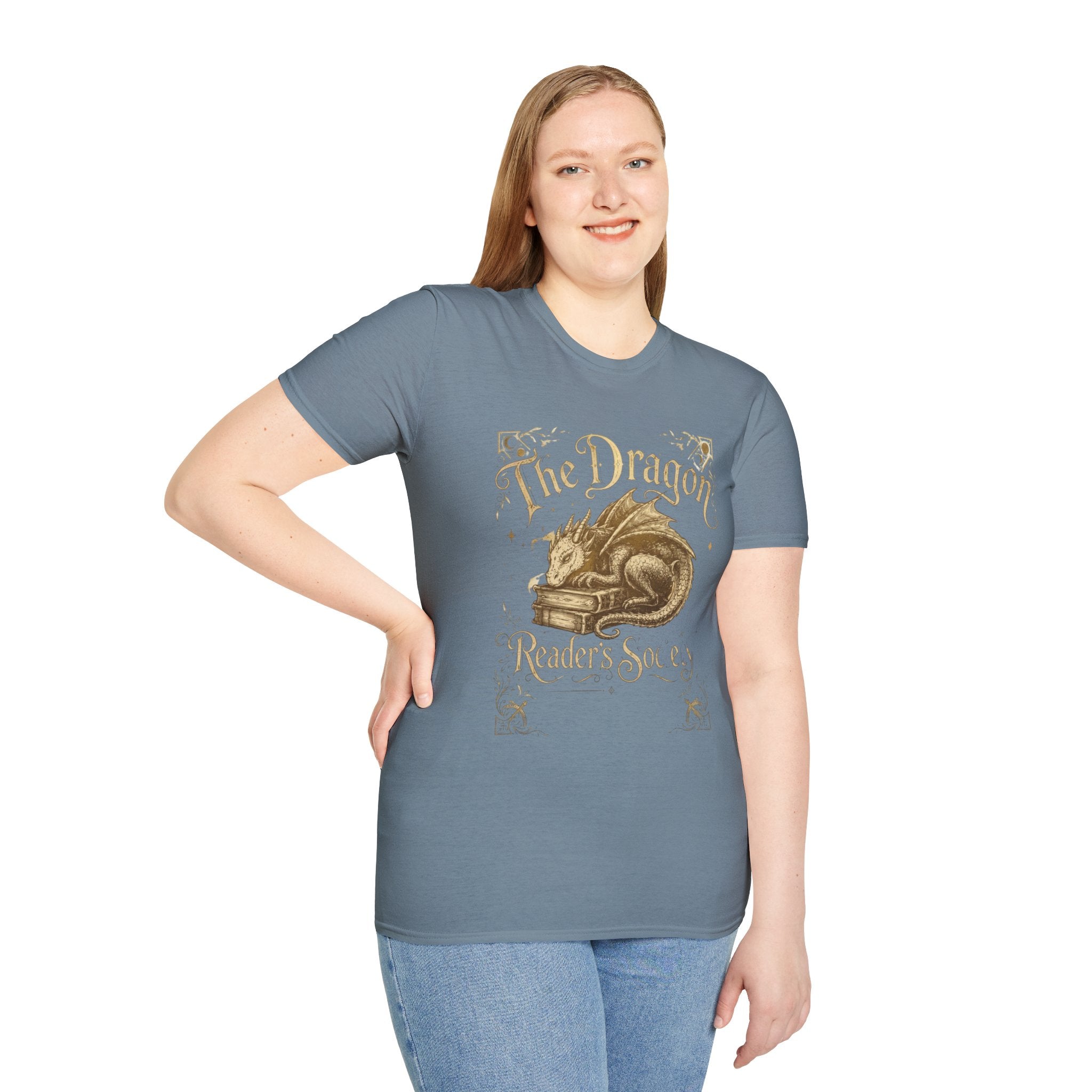 The Dragon Reader's Soul T-Shirt Vintage Sleeping Dragon Booklover Tee
