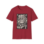 Robot Attack comic cover T-Shirt | Retro Sci-Fi Robot Tee