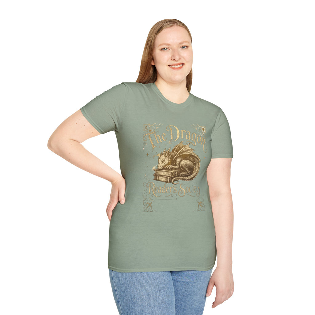The Dragon Reader's Soul T-Shirt Vintage Sleeping Dragon Booklover Tee