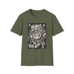 Robot Attack comic cover T-Shirt | Retro Sci-Fi Robot Tee