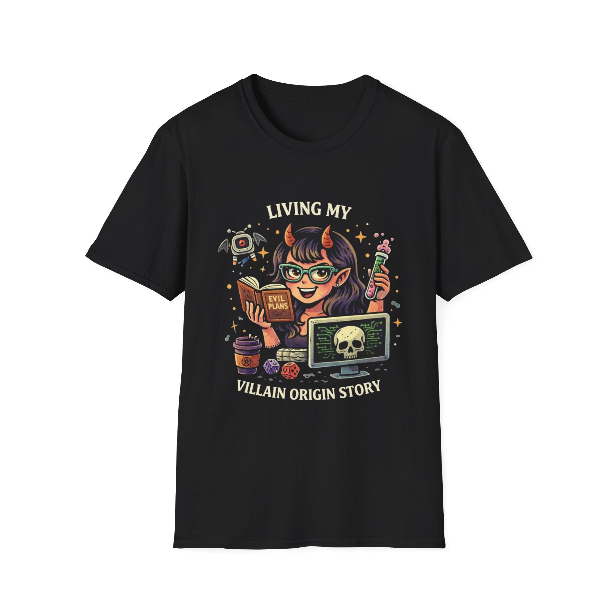 Girl Demon Witch Illustration T-Shirt | Cute Devil Nerd Graphic Tee