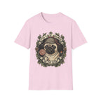 Pug-Lock Holmes Illustration T-Shirt | Pug Detective Vintage Badge