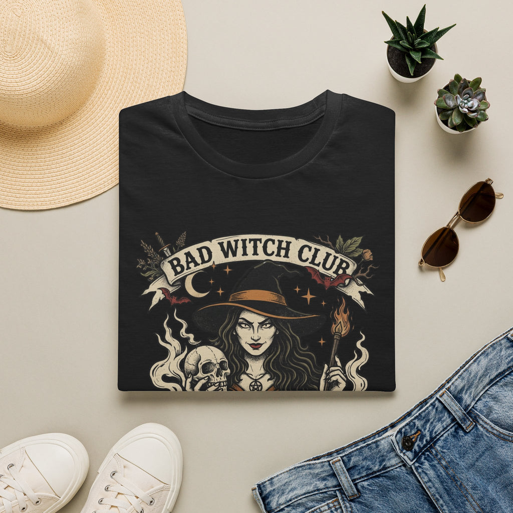 Bad Witch Club T-Shirt | Witch Illustration, Skull, Cauldron, Spooky