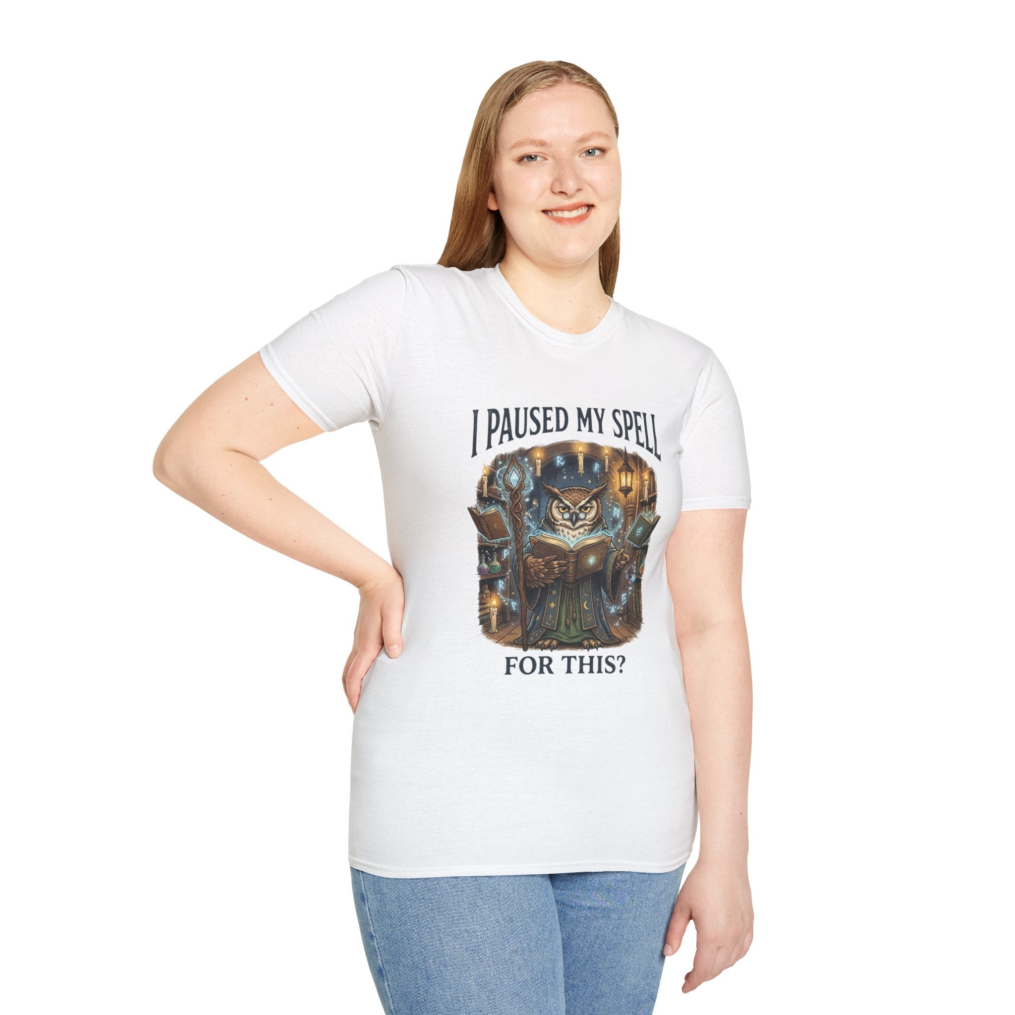 "I Paused My Spell" Owl Mage Graphic Tee