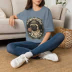 Pug-Lock Holmes Illustration T-Shirt | Pug Detective Vintage Badge