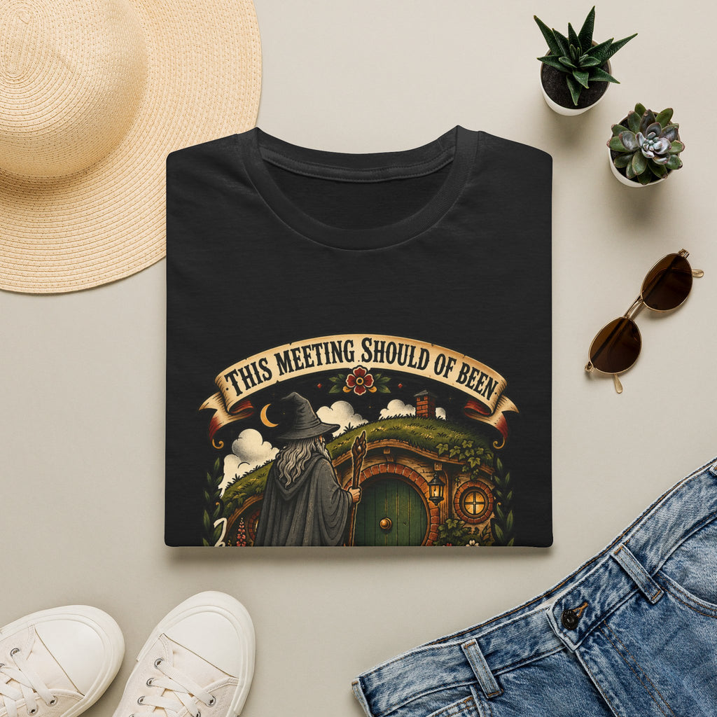 This Meeting Should Have Been Gandalf Hobbit Door Graphic T-Shirt | Fantasy Adventure Tee