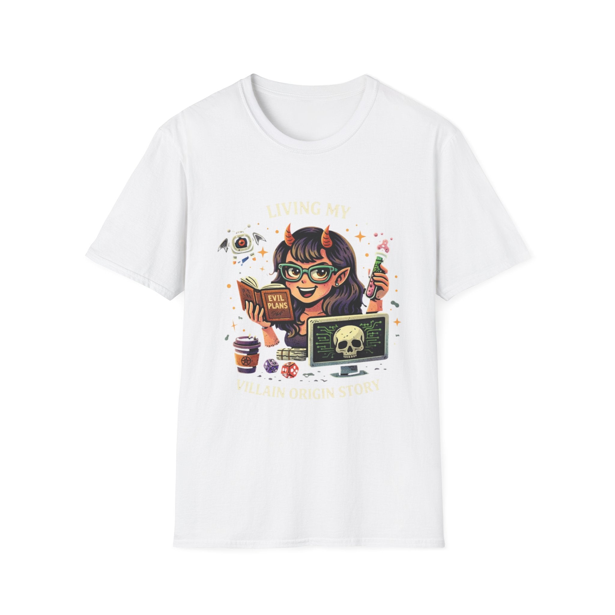 Girl Demon Witch Illustration T-Shirt | Cute Devil Nerd Graphic Tee