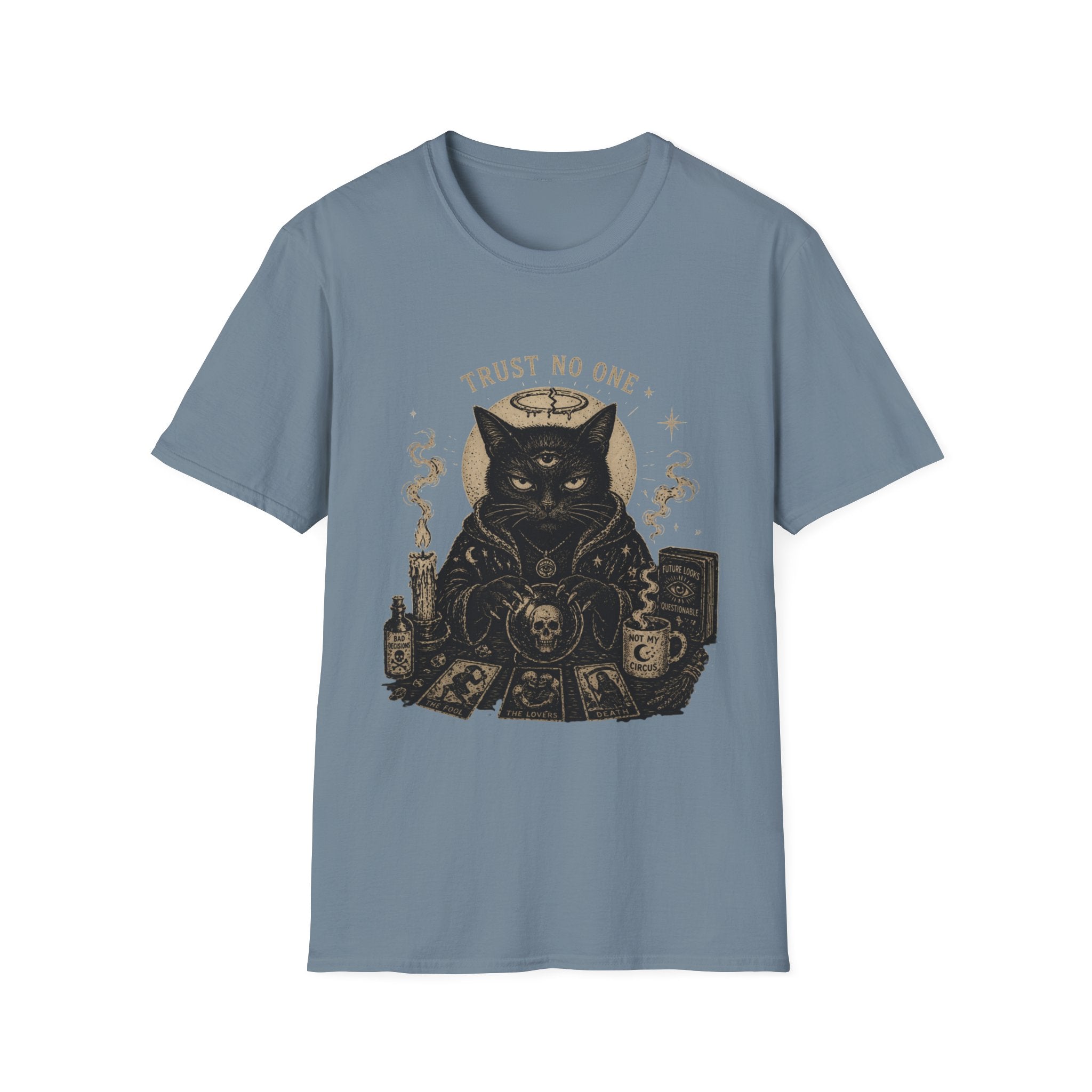 Trust No One Black Cat Tarot T-Shirt | Occult Witchy Mystic Shirt