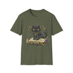 Grumpy Black Witch Cat T-Shirt | Occult Spellbook Magic Cat Shirt