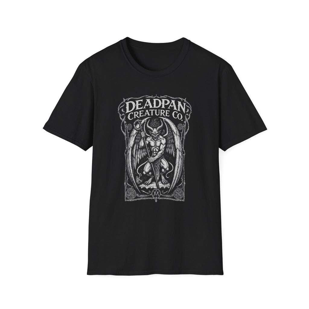 Deadpan Creature Co Gargoyle Illustration T-Shirt | Gothic Demon Art Tee