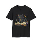 Grumpy Black Witch Cat T-Shirt | Occult Spellbook Magic Cat Shirt
