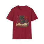 Grumpy Black Witch Cat T-Shirt | Occult Spellbook Magic Cat Shirt