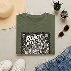 Robot Attack comic cover T-Shirt | Retro Sci-Fi Robot Tee