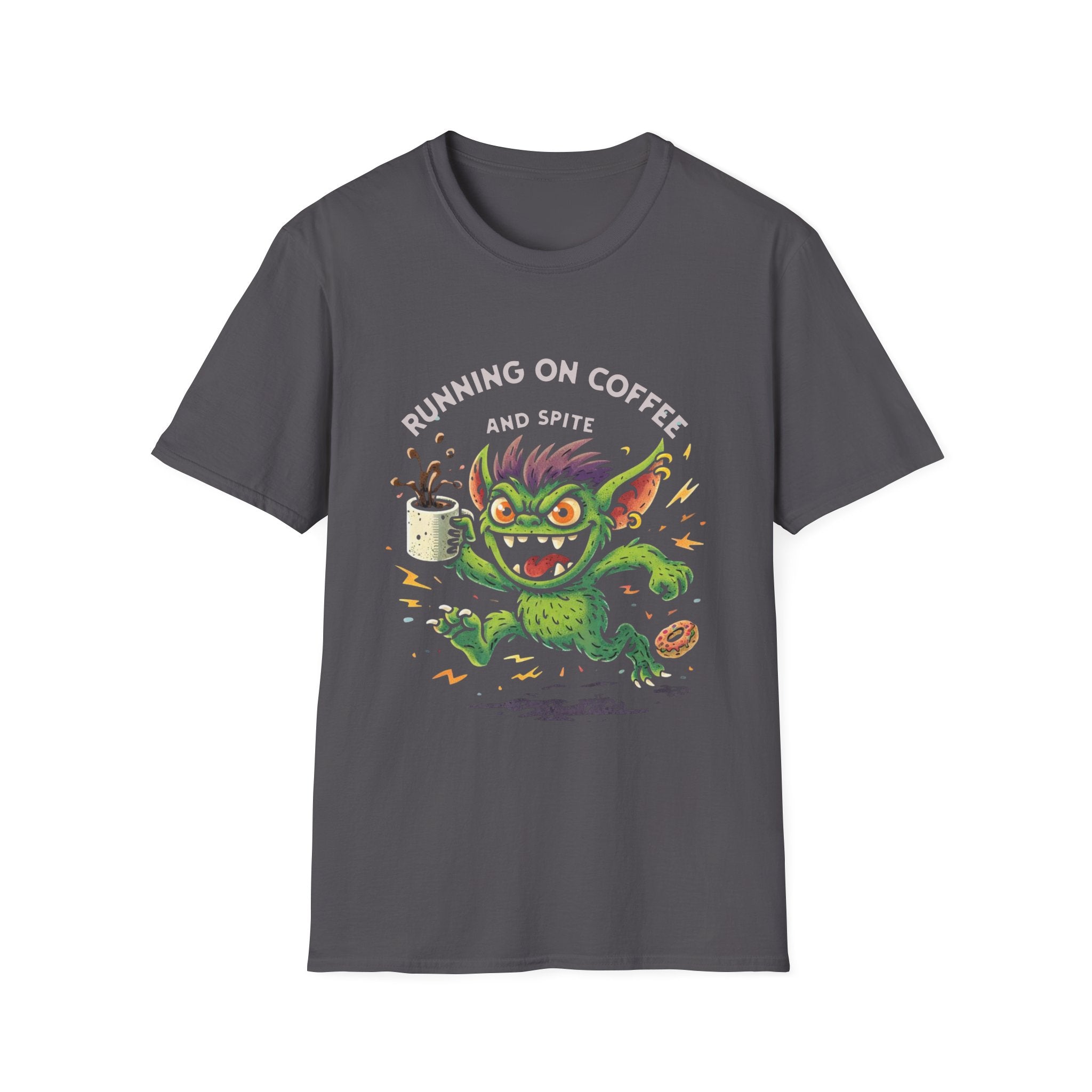 Running on Coffee and Spite T-Shirt | Funny Monster Coffee Tee