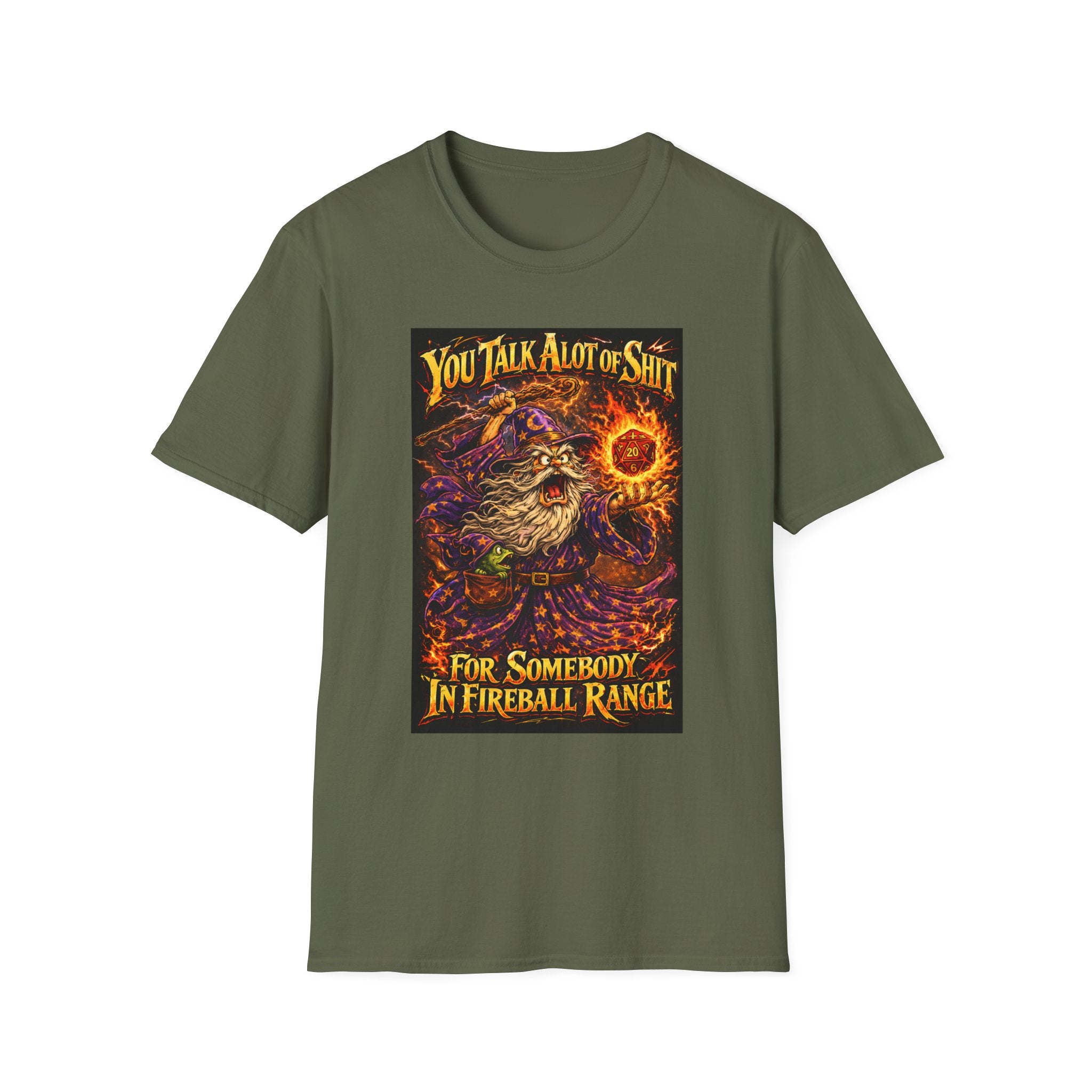 T-Shirt — You Talk A Lot of Shit Wizard Fireball Graphic Tee