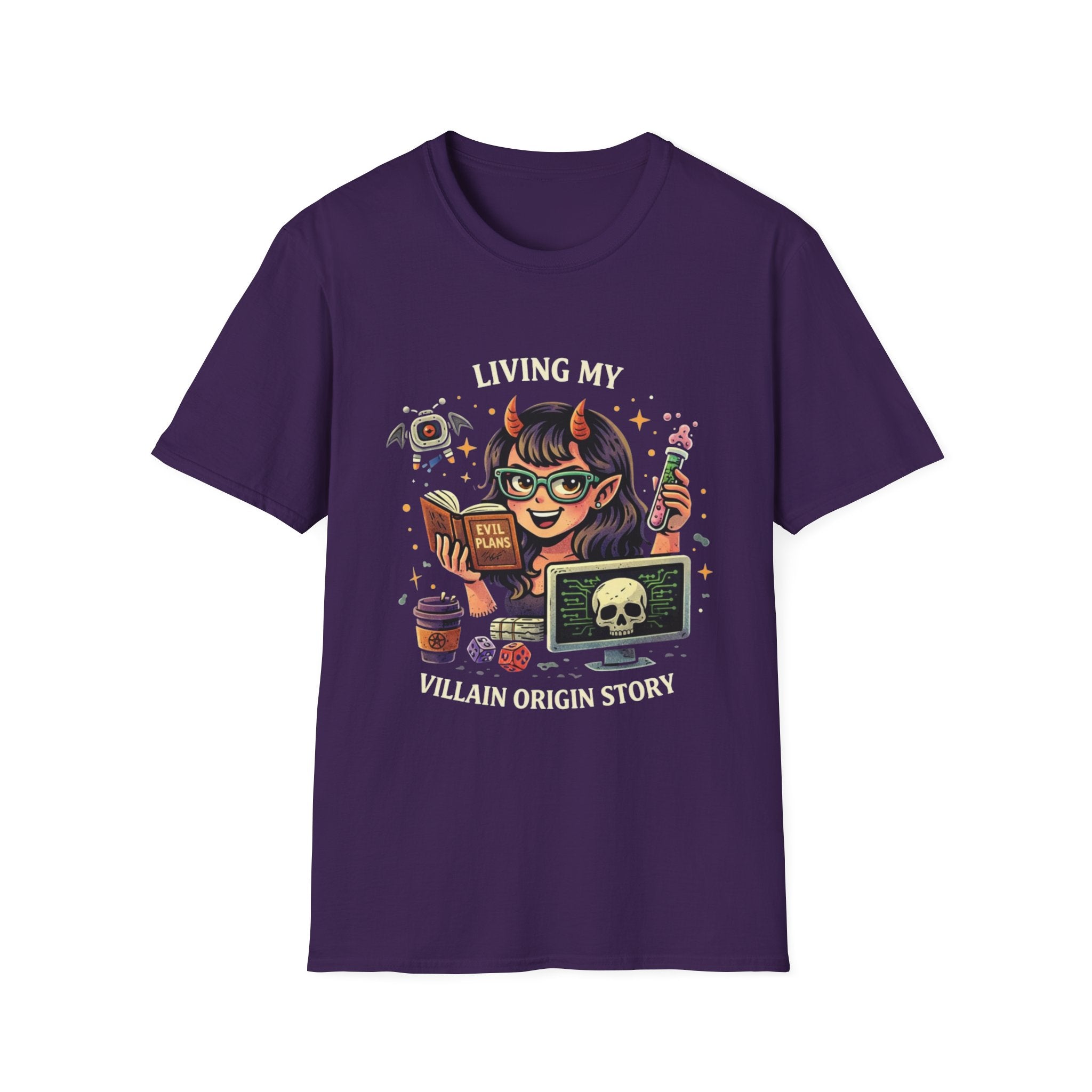 Girl Demon Witch Illustration T-Shirt | Cute Devil Nerd Graphic Tee