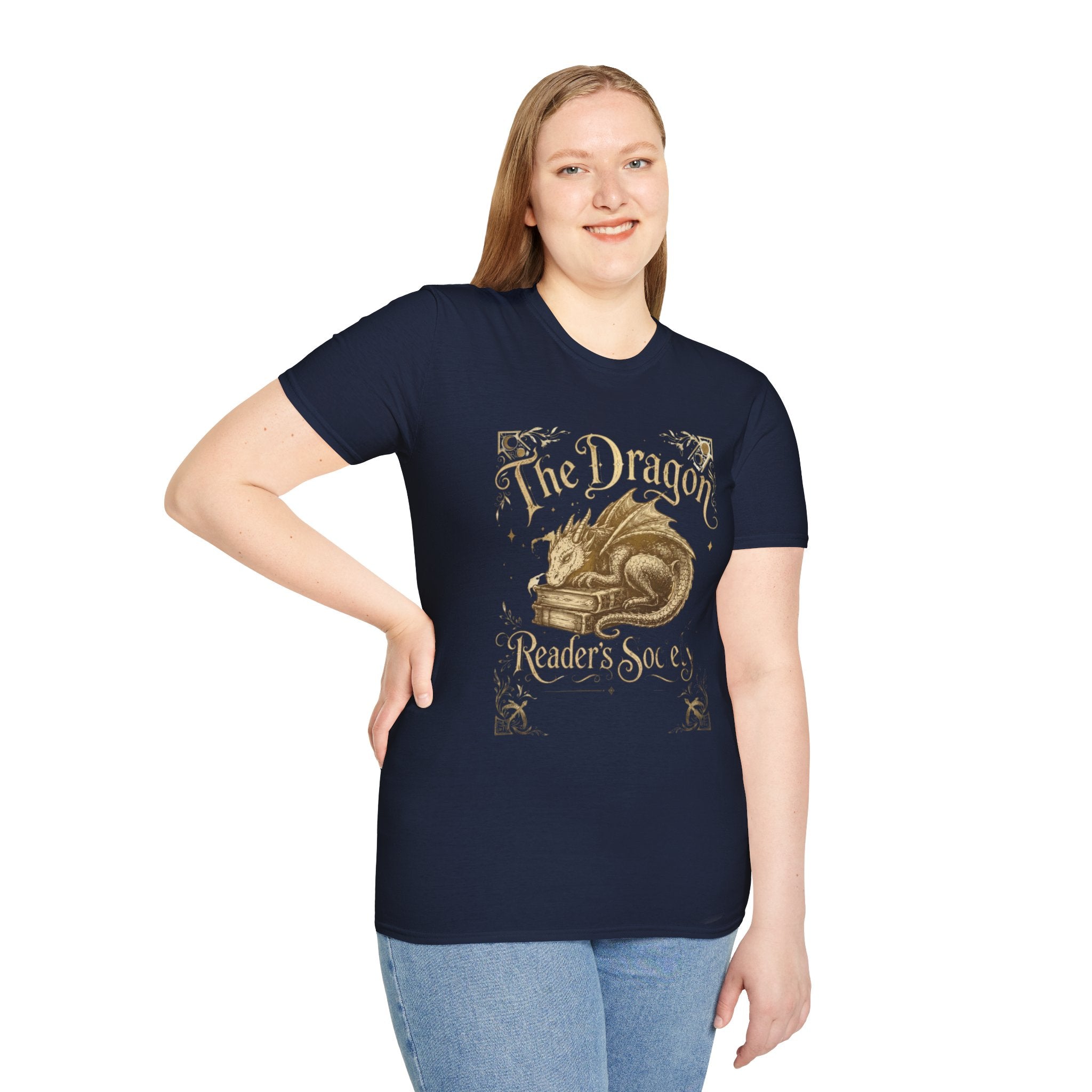 The Dragon Reader's Soul T-Shirt Vintage Sleeping Dragon Booklover Tee
