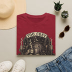 Too Cosy Wizard Illustration T-Shirt | Fantasy Mage Coffee Design