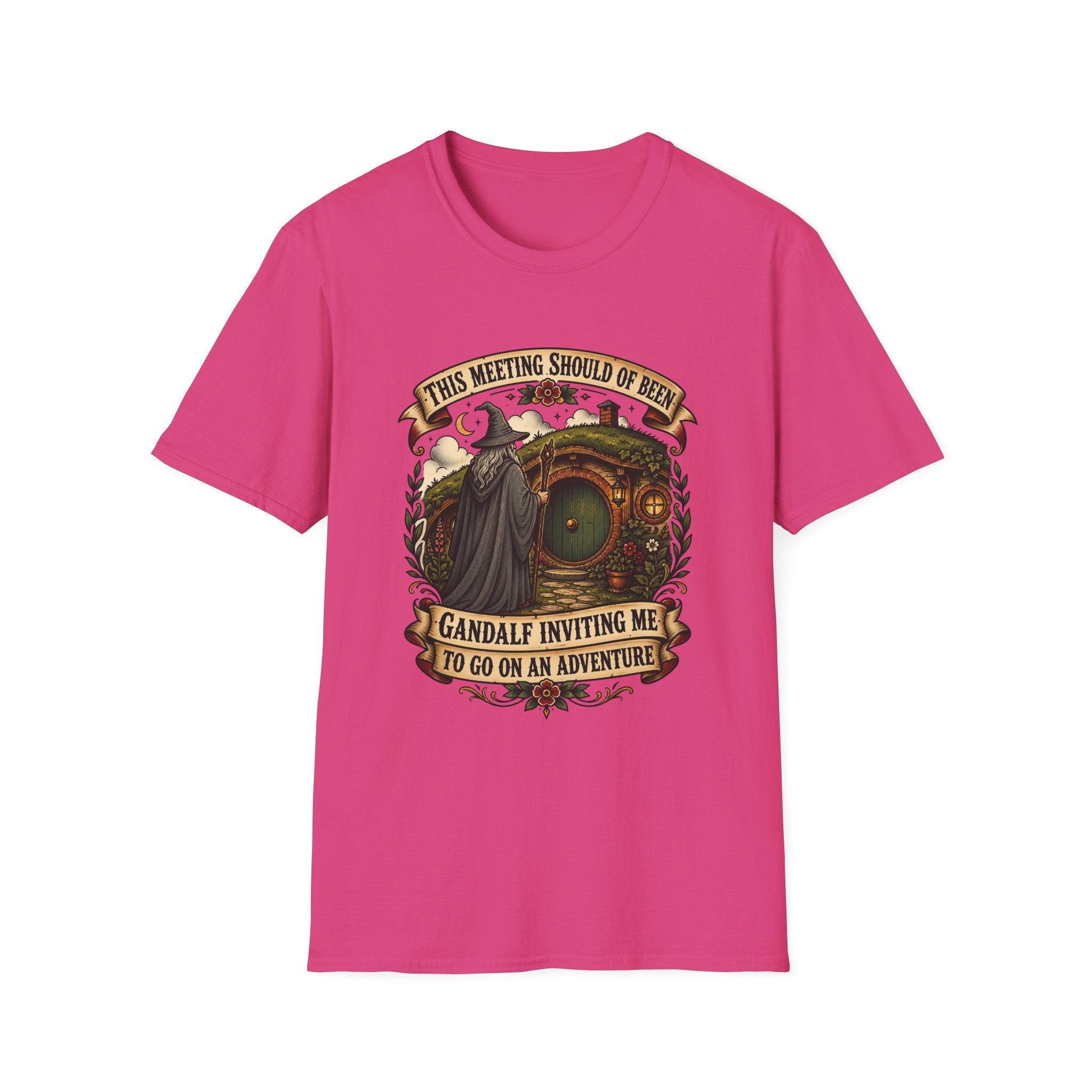This Meeting Should Have Been Gandalf Hobbit Door Graphic T-Shirt | Fantasy Adventure Tee
