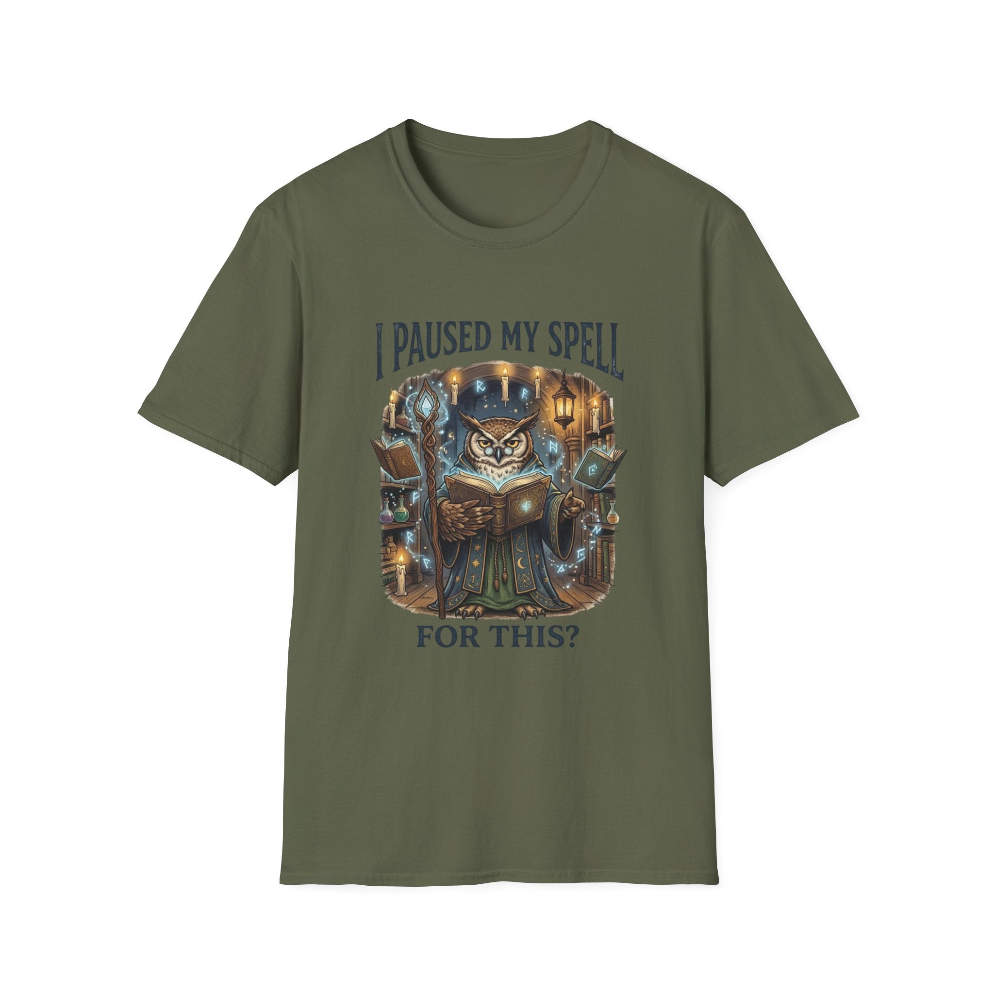 "I Paused My Spell" Owl Mage Graphic Tee