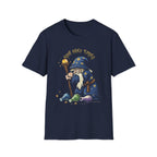 Sad Wizard Illustration T-Shirt | Cute Wizard With Staff, Stars & Potions