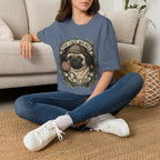 Pug-Lock Holmes Illustration T-Shirt | Pug Detective Vintage Badge