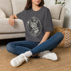 Steampunk Cat Portrait T-Shirt | Victorian Cat with Top Hat and Pipe